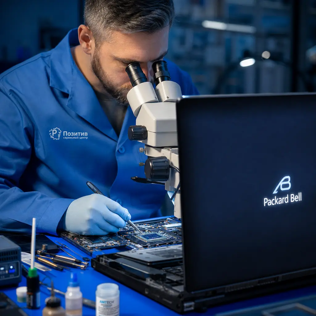 Замена видеокарты ноутбука Packard Bell в Северске