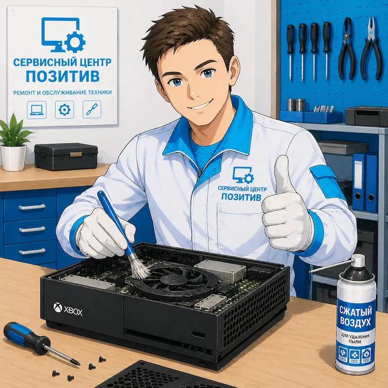 Чистка игровой приставки от пыли в Северске | Замена термопасты